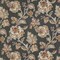 Black Floral Linen Look Print Upholstery Fabric by The Yard - SKU: Bernard Tobacco